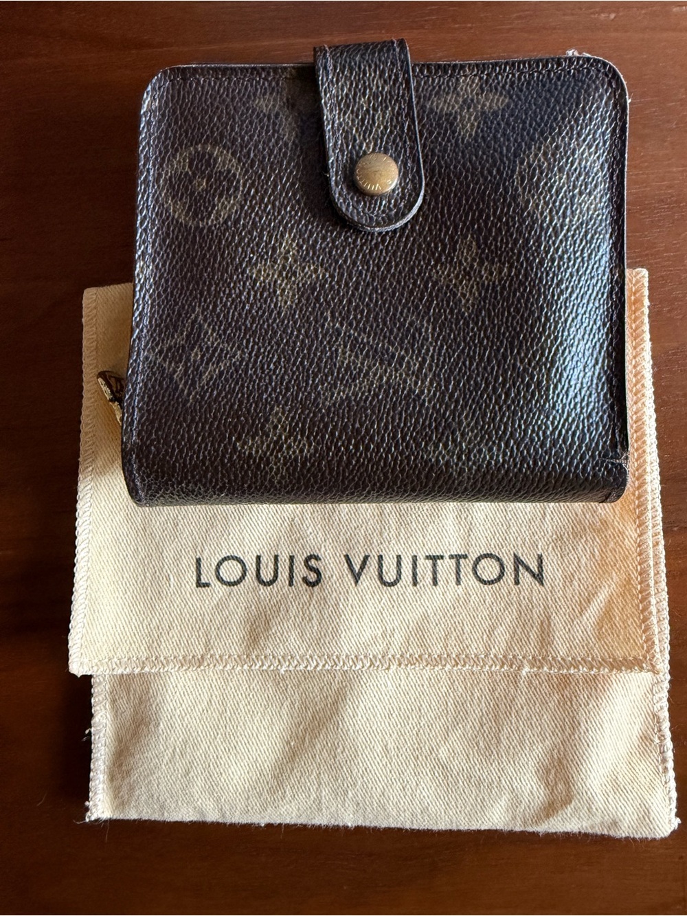 Louis Vuitton Authentic Monogram Canvas Compact Wallet